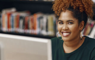 woman working on laptop